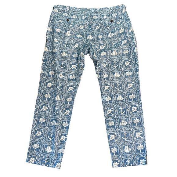 Brooks Brothers x Reyn Spooner Blue Nautical Theme Dress Pants Vacation Coastal - Picture 5 of 5